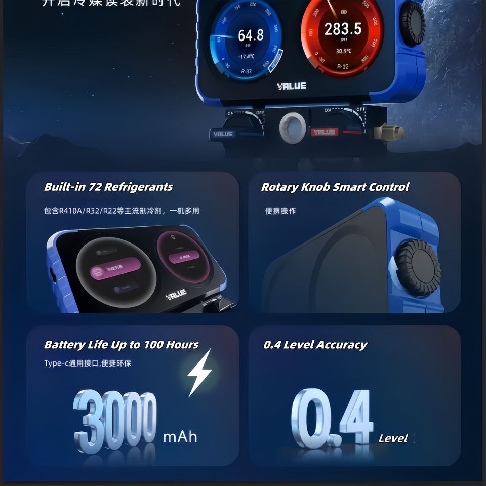 value Precision HD Digital Manifold Gauge