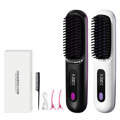 Portable Cordless Ceramic Straightening Brush